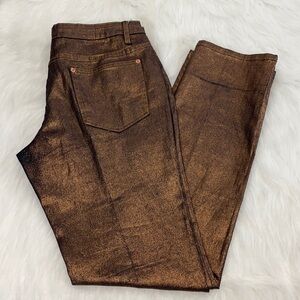 HYBRID & COMPANY METALLIC BRONZE JEANS SIZE 13 Jr